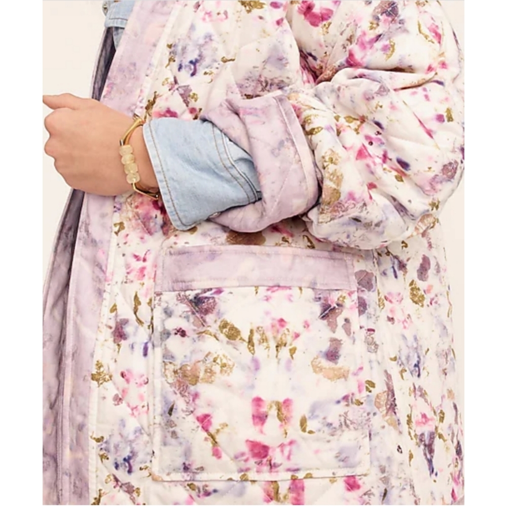 8. J.Crew Flora Obscura X J.Crew quilted reversible wrap jacket with PrimaLoft® - Picture 4 of 9